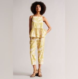 Ted Baker Yellow Kaylani High Waist Carrot Leg Trousers 4 usa L and sz 1 usa s